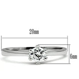 3W109 - Rhodium Brass Ring with AAA Grade CZ in Clear - Alamode - Flyclothing LLC