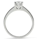 3W109 - Rhodium Brass Ring with AAA Grade CZ in Clear - Alamode - Flyclothing LLC