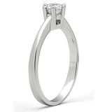 3W109 - Rhodium Brass Ring with AAA Grade CZ  in Clear - Alamode