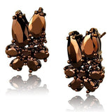 3W1107 - IP Coffee light Brass Earrings with AAA Grade CZ  in Light Coffee - Alamode