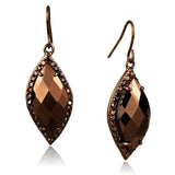 3W1112 - IP Coffee light Brass Earrings with AAA Grade CZ  in Light Coffee