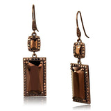 3W1113 - IP Coffee light Brass Earrings with AAA Grade CZ  in Light Coffee - Alamode