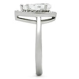 3W111 - Rhodium Brass Ring with AAA Grade CZ in Clear - Alamode - Flyclothing LLC