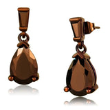 3W1120 - IP Coffee light Brass Earrings with AAA Grade CZ  in Light Coffee - Alamode
