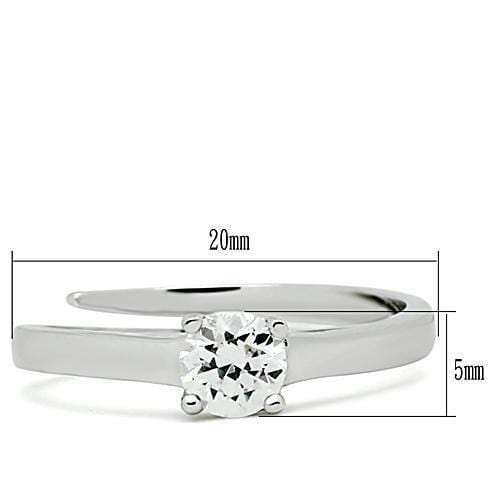 3W112 - Rhodium Brass Ring with AAA Grade CZ in Clear - Alamode - Flyclothing LLC