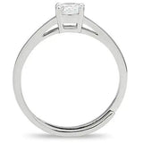 3W112 - Rhodium Brass Ring with AAA Grade CZ  in Clear - Alamode