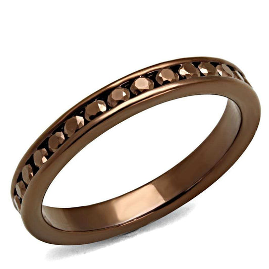 3W1137 - IP Coffee light Brass Ring with AAA Grade CZ in Brown - Alamode - Flyclothing LLC