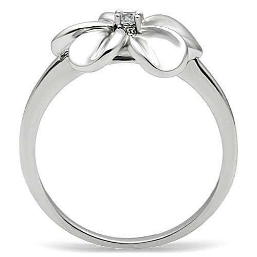 3W113 - Rhodium Brass Ring with AAA Grade CZ in Clear - Alamode - Flyclothing LLC