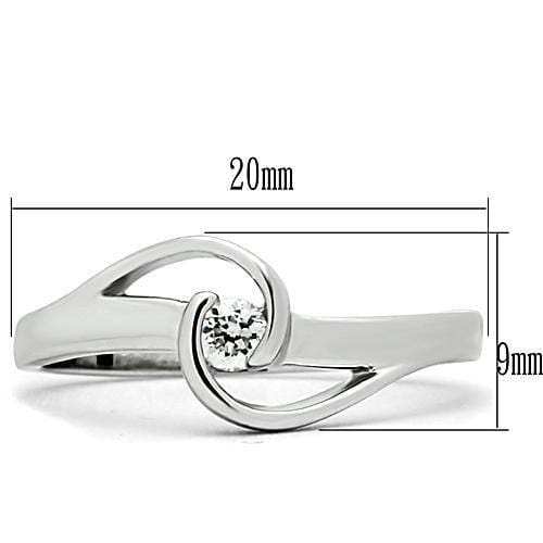 3W114 - Rhodium Brass Ring with AAA Grade CZ in Clear - Alamode - Flyclothing LLC