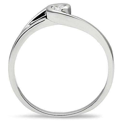 3W114 - Rhodium Brass Ring with AAA Grade CZ in Clear - Alamode - Flyclothing LLC