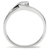 3W114 - Rhodium Brass Ring with AAA Grade CZ  in Clear - Alamode