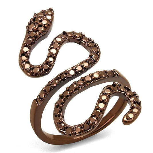 3W1150 - IP Coffee light Brass Ring with AAA Grade CZ in Light Coffee - Alamode - Flyclothing LLC