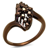 3W1154 - IP Coffee light Brass Ring with AAA Grade CZ in Light Coffee - Alamode - Flyclothing LLC