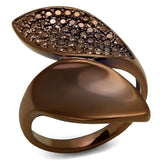 3W1157 - IP Coffee light Brass Ring with AAA Grade CZ in Light Coffee - Alamode - Flyclothing LLC
