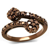 3W1158 - IP Coffee light Brass Ring with AAA Grade CZ in Light Coffee - Alamode - Flyclothing LLC