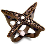 3W1175 - IP Coffee light Brass Ring with AAA Grade CZ in Light Coffee - Alamode - Flyclothing LLC