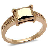 3W1197 - IP Rose Gold(Ion Plating) Brass Ring with AAA Grade CZ in Metallic Light Gold - Alamode - Flyclothing LLC
