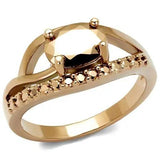 3W1198 - IP Rose Gold(Ion Plating) Brass Ring with AAA Grade CZ  in Metallic Light Gold - Alamode