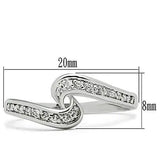 3W119 - Rhodium Brass Ring with AAA Grade CZ in Clear - Alamode - Flyclothing LLC