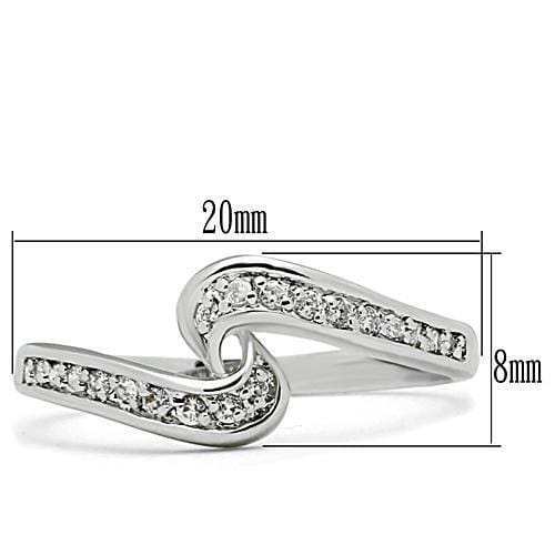3W119 - Rhodium Brass Ring with AAA Grade CZ in Clear - Alamode - Flyclothing LLC