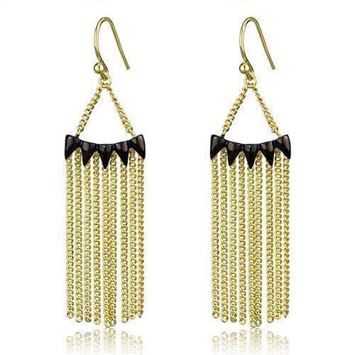 3W1206 - Gold+Ruthenium Brass Earrings with Top Grade Crystal in Clear - Alamode - Flyclothing LLC