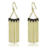 3W1206 - Gold+Ruthenium Brass Earrings with Top Grade Crystal in Clear - Alamode - Flyclothing LLC
