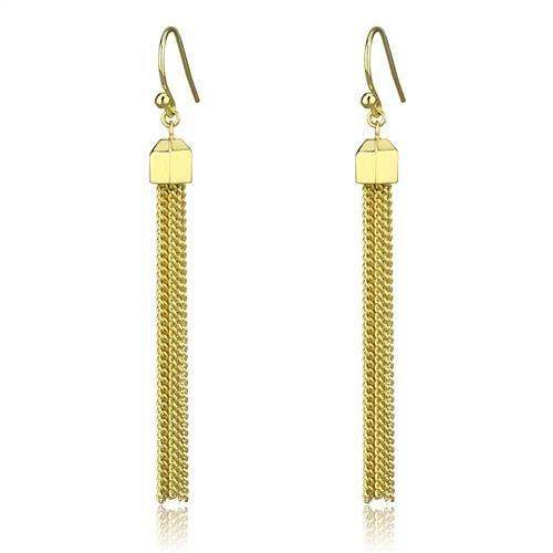 3W1207 - Gold Brass Earrings with Top Grade Crystal in Clear - Alamode - Flyclothing LLC