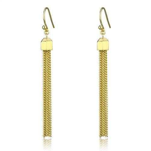3W1207 - Gold Brass Earrings with Top Grade Crystal  in Clear - Alamode