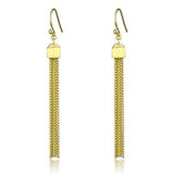 3W1207 - Gold Brass Earrings with Top Grade Crystal  in Clear - Alamode