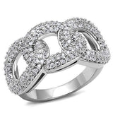 3W1218 - Rhodium Brass Ring with AAA Grade CZ in Clear - Alamode - Flyclothing LLC