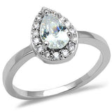 3W1219 - Rhodium Brass Ring with AAA Grade CZ in Clear - Alamode - Flyclothing LLC