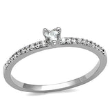 3W1224 - Rhodium Brass Ring with AAA Grade CZ  in Clear - Alamode