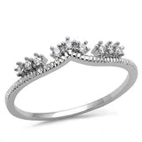 3W1226 - Rhodium Brass Ring with AAA Grade CZ  in Clear - Alamode