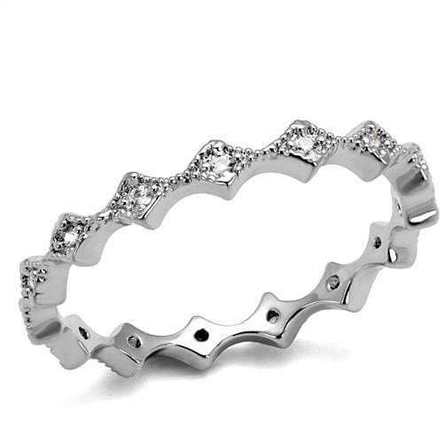 3W1231 - Rhodium Brass Ring with AAA Grade CZ in Clear - Alamode - Flyclothing LLC