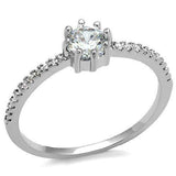 3W1233 - Rhodium Brass Ring with AAA Grade CZ in Clear - Alamode - Flyclothing LLC