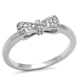 3W1235 - Rhodium Brass Ring with AAA Grade CZ  in Clear - Alamode