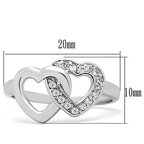 3W123 - Rhodium Brass Ring with AAA Grade CZ in Clear - Alamode - Flyclothing LLC