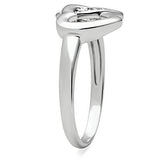 3W123 - Rhodium Brass Ring with AAA Grade CZ  in Clear - Alamode