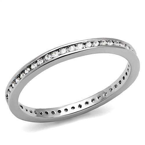 3W1241 - Rhodium Brass Ring with AAA Grade CZ in Clear - Alamode - Flyclothing LLC