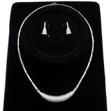 3W1245 - Rhodium Brass Jewelry Sets with AAA Grade CZ  in Clear - Alamode