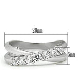 3W124 - Rhodium Brass Ring with AAA Grade CZ in Clear - Alamode - Flyclothing LLC