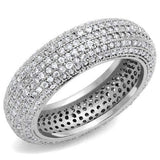 3W1273 - Rhodium Brass Ring with AAA Grade CZ in Clear - Alamode - Flyclothing LLC