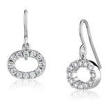 3W1278 - Rhodium Brass Earrings with AAA Grade CZ  in Clear - Alamode