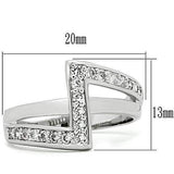 3W127 - Rhodium Brass Ring with AAA Grade CZ in Clear - Alamode - Flyclothing LLC
