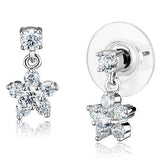 3W1284 - Rhodium Brass Earrings with AAA Grade CZ in Clear - Alamode - Flyclothing LLC