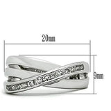 3W128 - Rhodium Brass Ring with AAA Grade CZ in Clear - Alamode - Flyclothing LLC