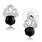 3W1303 - Rhodium Brass Earrings with AAA Grade CZ in Clear - Alamode - Flyclothing LLC