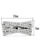 3W131 - Rhodium Brass Ring with AAA Grade CZ in Clear - Alamode - Flyclothing LLC