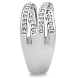 3W131 - Rhodium Brass Ring with AAA Grade CZ in Clear - Alamode - Flyclothing LLC