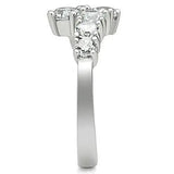 3W132 - Rhodium Brass Ring with AAA Grade CZ in Clear - Alamode - Flyclothing LLC